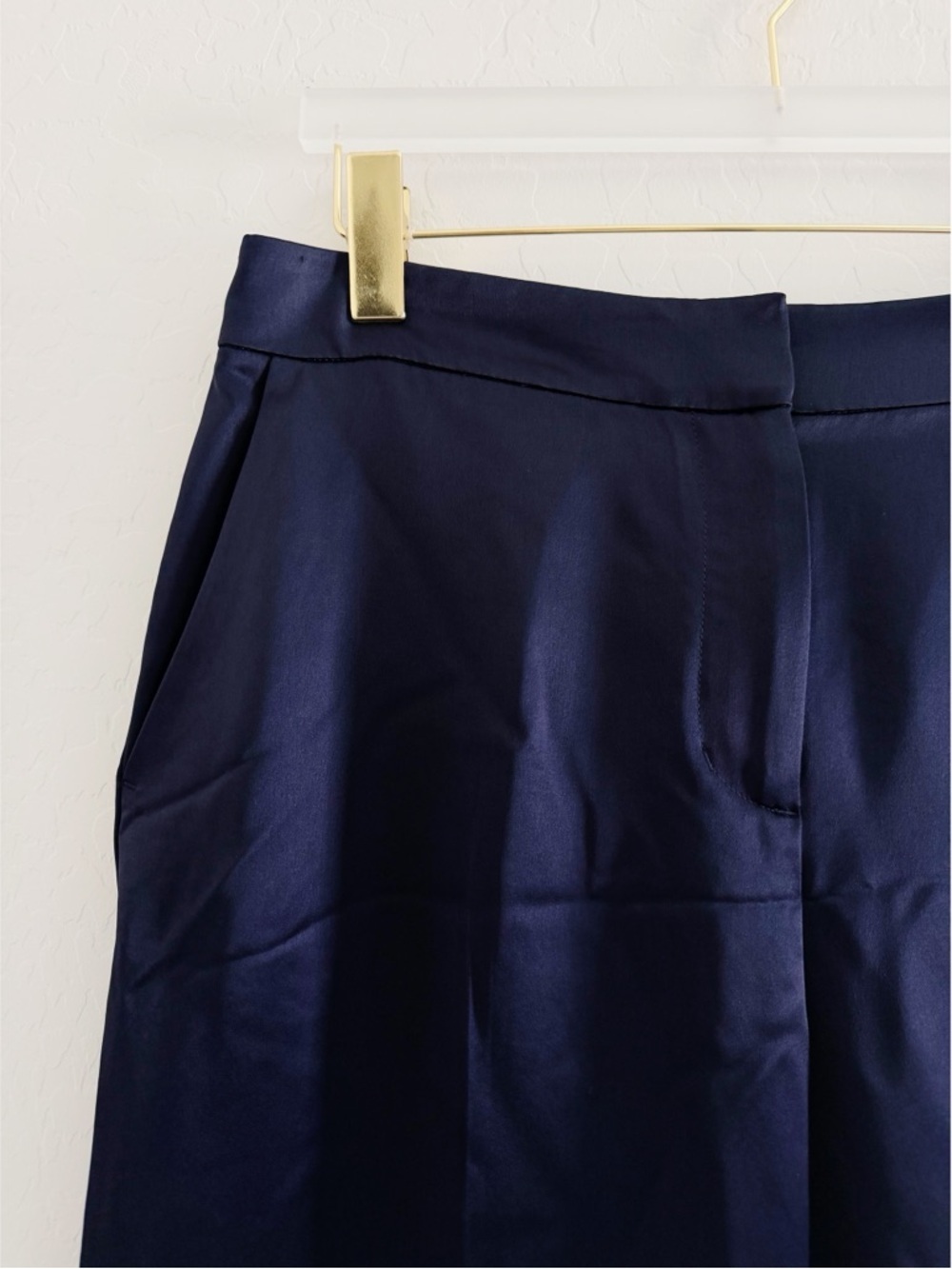 NWT Boden Navy Satin Wide Leg Trousers Size 10 Petite - Picture 9 of 13